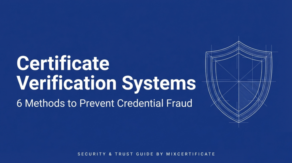 Certificate verification systems overview showing authentication workflow and fraud prevention