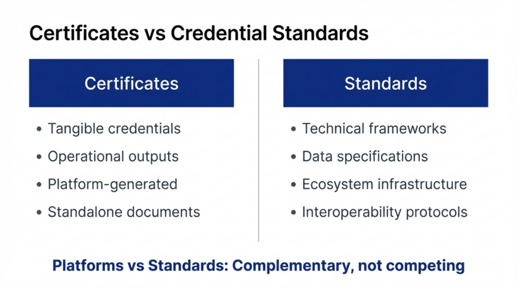 MixCertificate vs Open Badges key differences comparison table