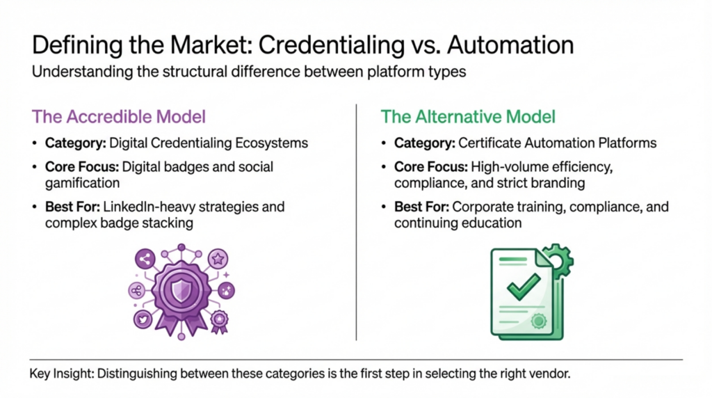 Accredible alternatives comparison: certificate automation, credentialing platforms, and LMS solutions