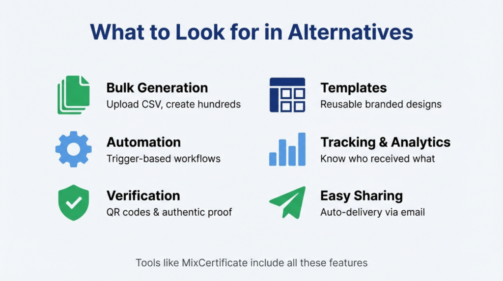 Essential features to look for in Google Docs certificate alternatives