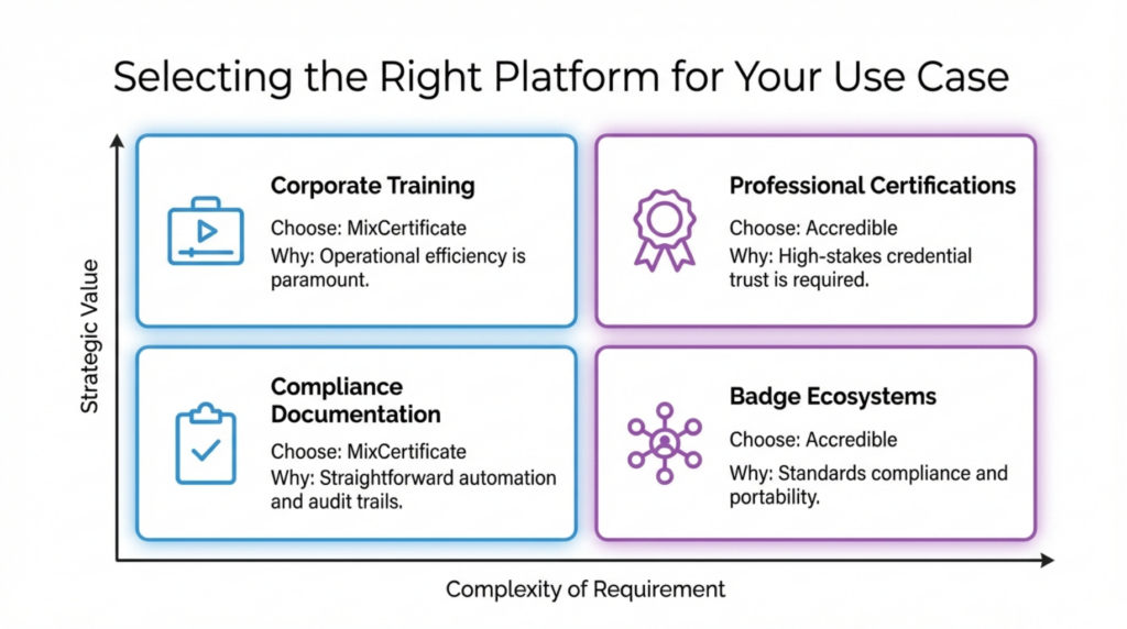 Who should choose MixCertificate vs Accredible decision guide