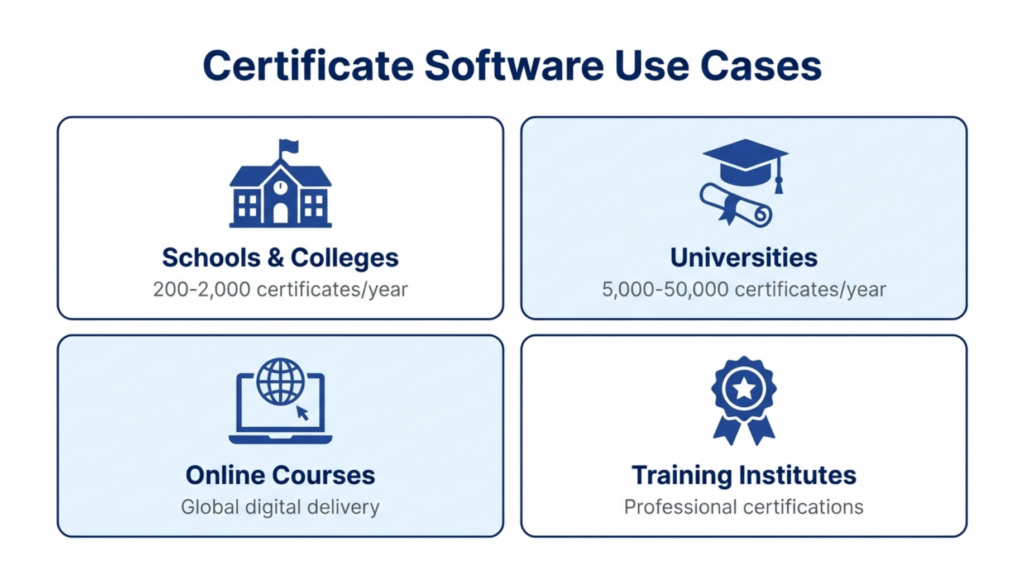 Digital certificates for education being accessed on mobile devices by students