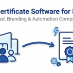 Best certificate software for events dashboard showing automated bulk generation for conference attendees